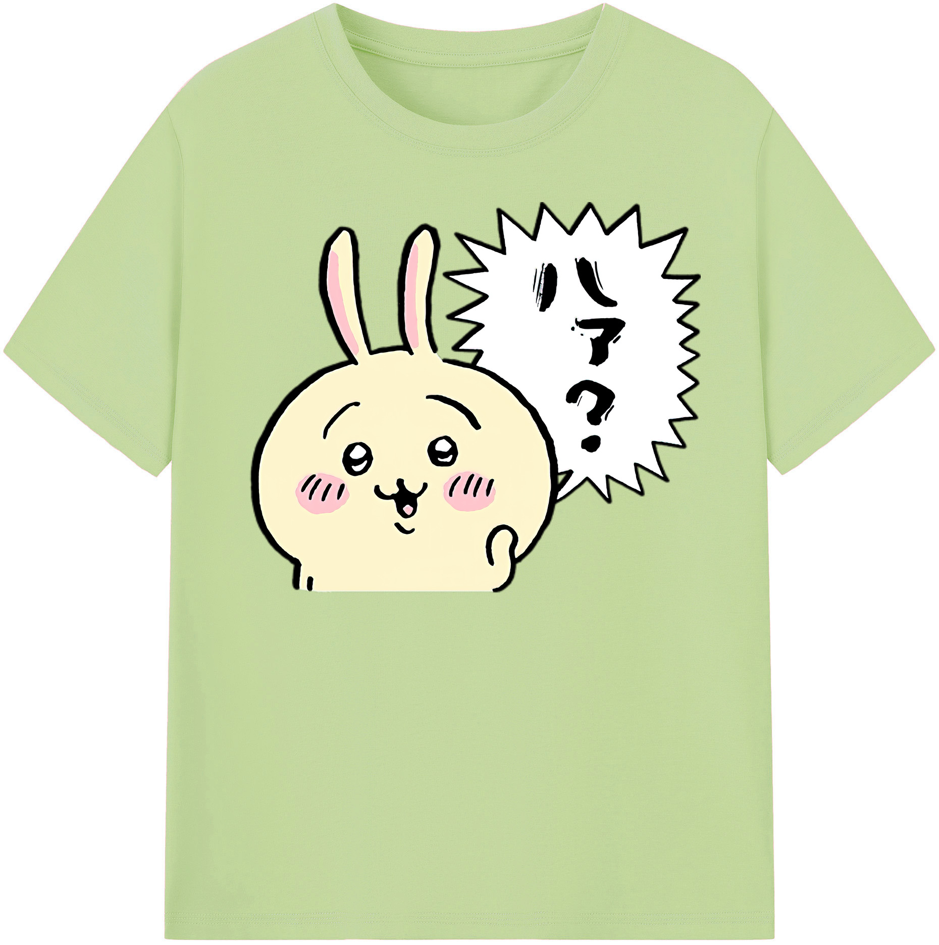 （画像用） ちいかわ うさぎ Chii-kawa usagi 綿100％半袖Tシャツ（フロントプリント）